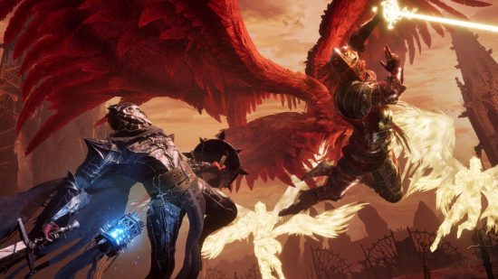 Lords of the Fallen review: two armor clad warriors about to strike each other