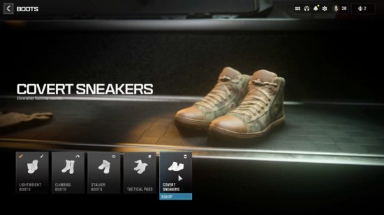 Best MW3 Longbow loadout: The Covert Sneakers perk boots that can be equipped in the best Modern Warfare 3 longbow loadout.