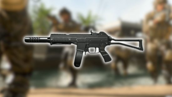 MW3 Striker loadout: a glowing gun sits on top of a blurred background.