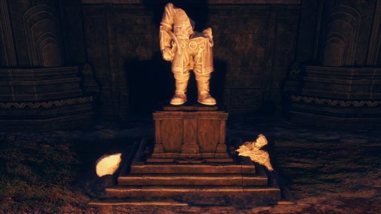 A broken statue, used for unlocking armor recipes in The Lords of the Rings Return to Moria.