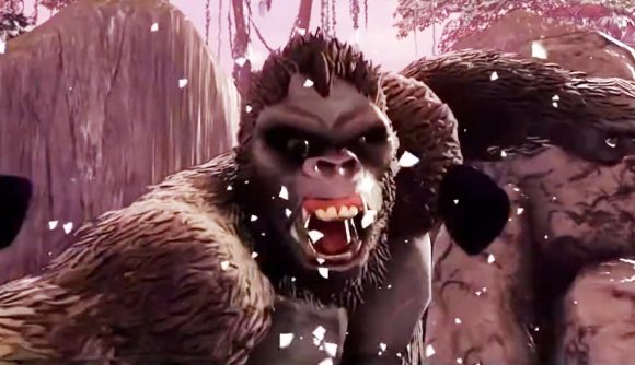 Somehow 2023 has a new worst PC game of the year: A huge ape roars into the camera as white flecks of dirt are kicked up around it
