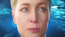 Star Citizen Squadron 42: A woman with blond hair, Gillian Anderson in Star Citizen Squadron 42