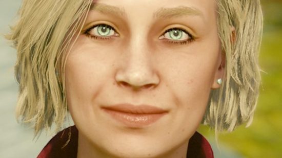 Pete Hines leaving Bethesda: A blond woman, Sarah Morgan from Bethesda RPG game Starfield