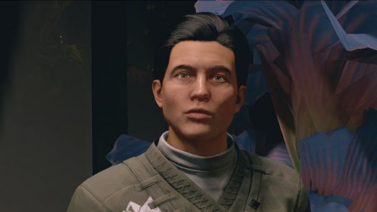Starfield patch 1.7.36: a man with dark hair looks directly into the camera