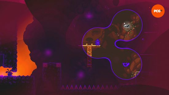three small creatures: a blob, a bat, and a lantern, all work together in KarmaZoo, one of the best Steam Next Fest demos in October 2023.