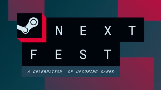 The Steam Next Fest logo for October 2023, which reads: "A celebration of upcoming games."