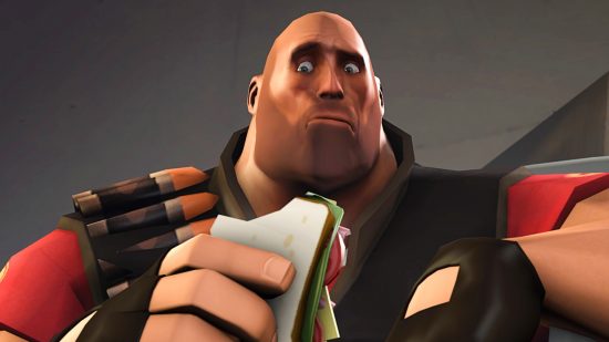 Team Fortress 2 - The Heavy eats a sandwich.