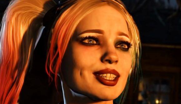 Warner Bros Steam sale - Harley Quinn grins in Injustice 2, the DC fighting game from Mortal Kombat makers NetherRealm.