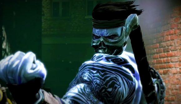 Killer Instinct free game: A pale blue man with short black hair tucked behind a bandana stands with his fist out in front of him
