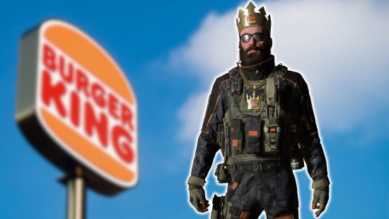 MW3 Burger King rewards: a man wearing a crown and military gear.