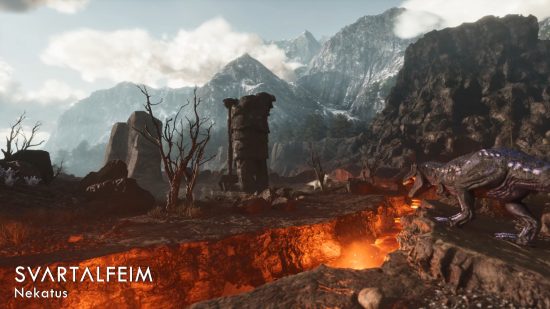 Ark Survival Ascended mods - Svartalfheim by Nekatus, a dwarven-themed map with unique dinosaurs and resources for the UE5 survival game remake.