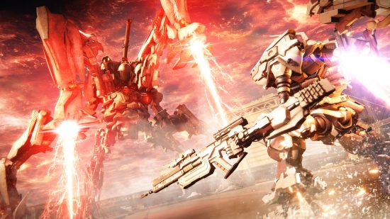 Armored Core 6 co-op: Two giant mechs fight it out in FromSoftware robot game Armored Core 6 Fires of Rubicon
