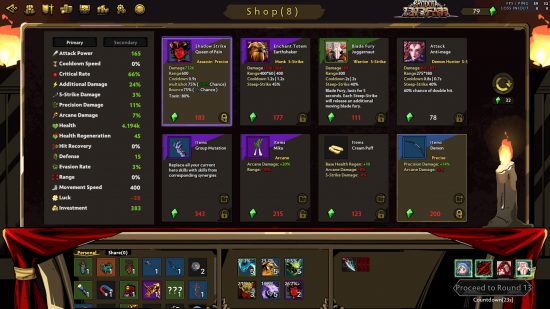 An image of the Brodota shop in-game with various different purchasable heroes