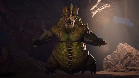 Diablo 4 Season 2 boss ladder - Uber Duriel, a green-skinned demon.