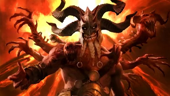 Diablo Immortal Splintered Souls update - A four-horned demon reaches out its many hands towards you, beckoning you into the next DI expansion.