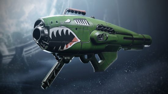 Season of the Wish release date: a huge rocket launcher with a shark painted on the side.