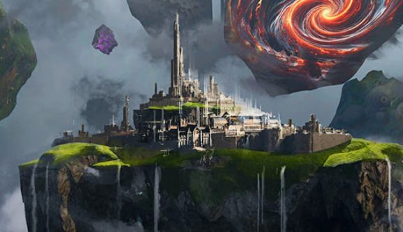 Ghost - Concept art from Fantastic Pixel Castle of a large, tower-filled structure on a floating island in its new MMORPG, built by former WoW, Blizzard, and Riot Games devs.