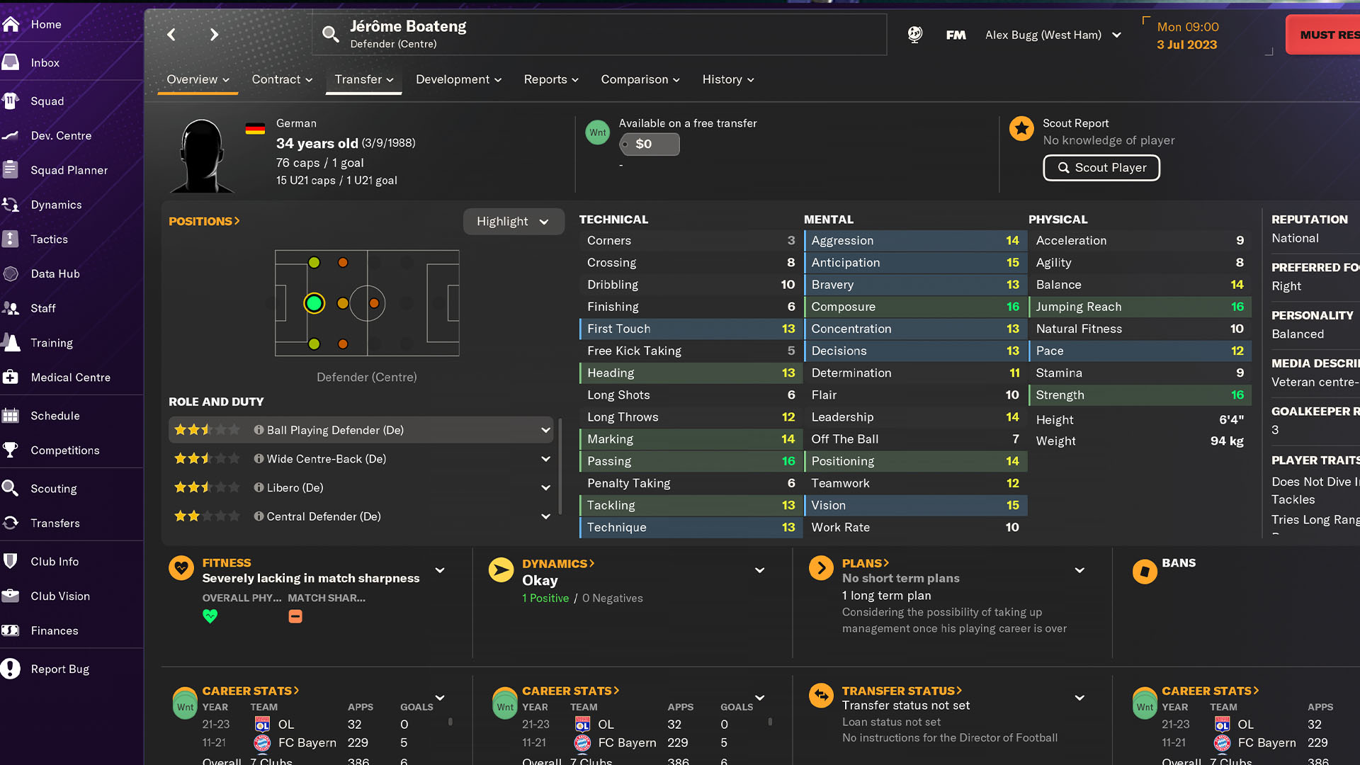 FM24 free player, who are the best Free Agents in Football Manager 2024?