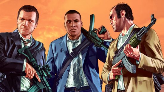 GTA 6 cheats: Characters from GTA wield heavy firearms while conversing.
