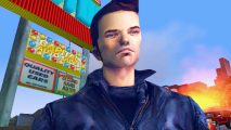 Grand Theft Auto dev blog: A criminal in a leather jacket, Claude from Rockstar sandbox game GTA 3