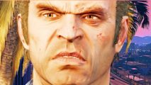 GTA 6 Rockstar Social Club: A balding man, Trevor Philips from Rockstar sandbox game Grand Theft Auto 5