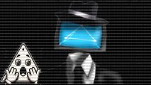 Inscryption dev teases new game with cryptic ARG - The GameFuna AdBot, a television set wearing a suit and hat. A white triangle with a shocked expression sits in the bottom corner of the image, which appears to be displayed on an old, scanline-filled television.