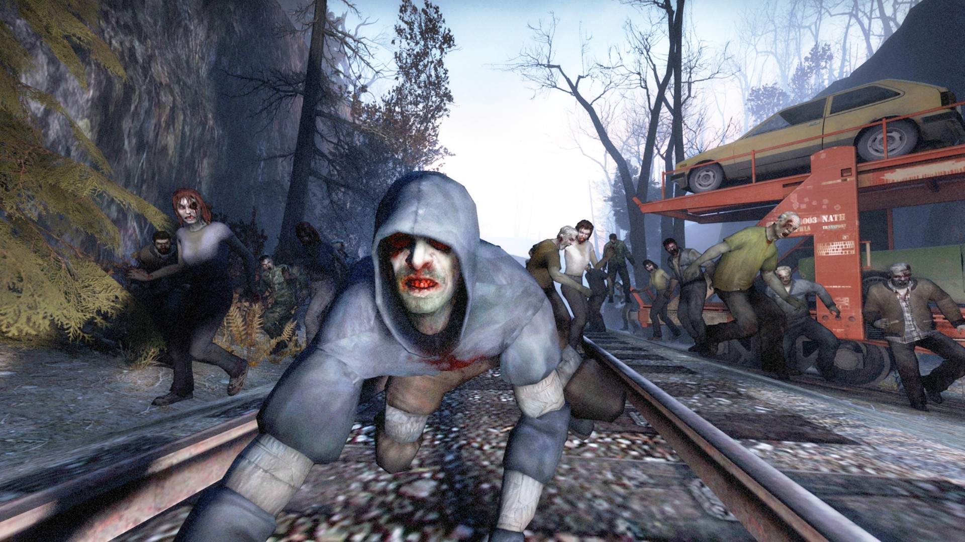 Left 4 Dead broken: A monster in a hoodie, the Hunter from Valve FPS game Left 4 Dead