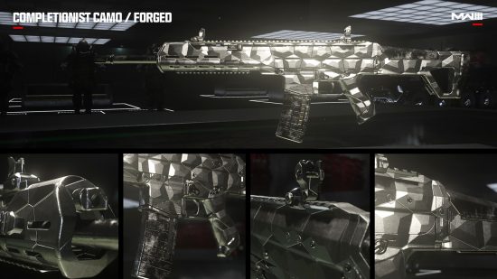 Five different shots of the MW3 Forged Mastery Camo.