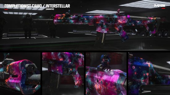Five different shots of the MW3 Interstellar Mastery Camo.