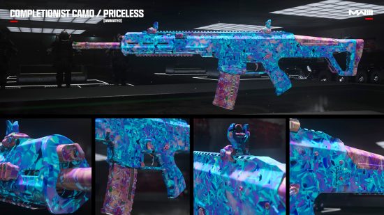 Five different shots of the MW3 Priceless Mastery Camo.