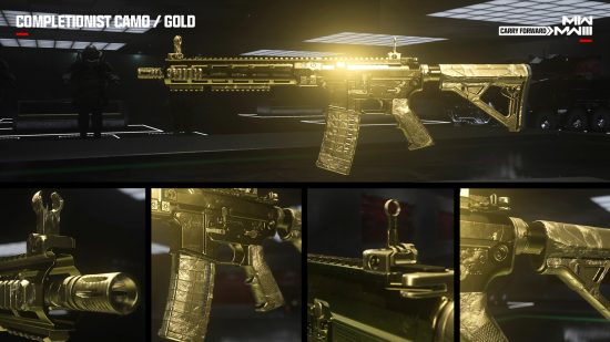Five different angle views of the Gold camo in MW3.