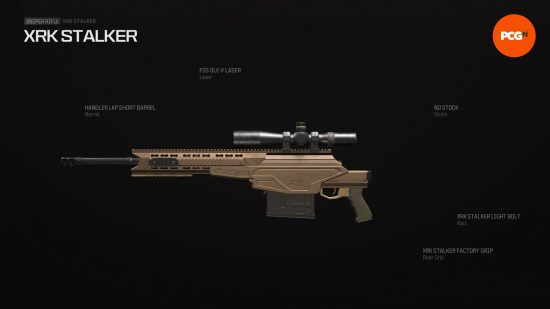 Best MW3 loadouts: a sniper rifle, beige color, with no rear stock.