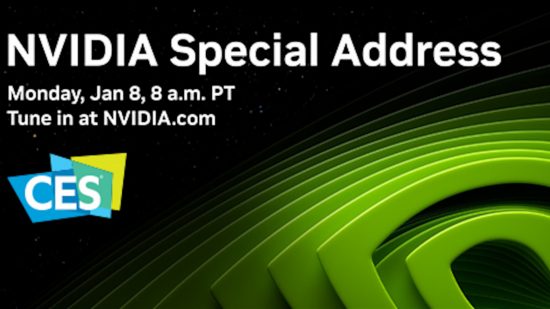 The banner image for the CES 2024 Nvidia special address.