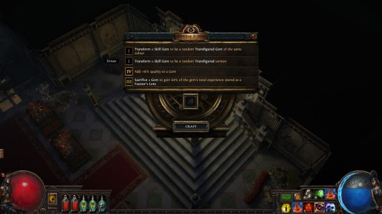 Path of Exile 3.23 Affliction League - The new Divine Font, capable of modifying, upgrading, and exchanging skill gems.