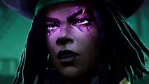 Shadow Gambit: The Cursed Crew announces two DLC expansions - A pirate looks out over the water, purple scars across her eyes.