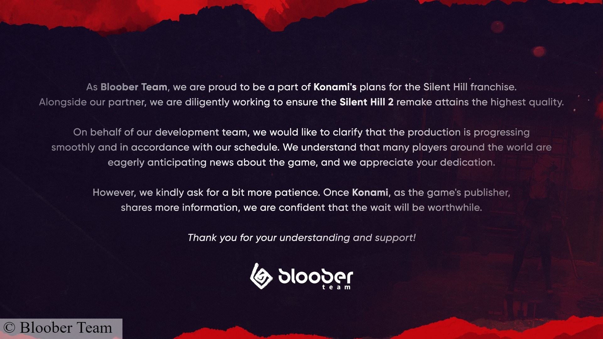 Silent Hill 2 Remake update: A statement from Silent Hill 2 Remake, Layers of Fear, Blair Witch, and Observer developer Bloober Team