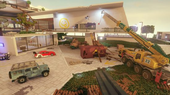 Teardown DLC Time Campers: a voxel construction site