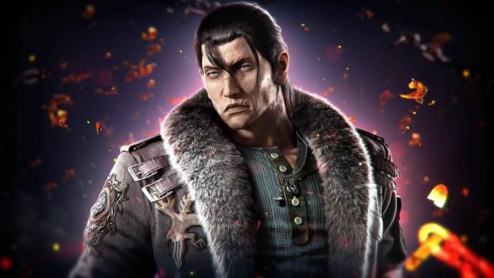 Tekken 8 roster: Dragunov is wearing a cold-weather coat and a shirt. He has a glassy eye and a scar.