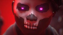 The Finals beta over: a person with a skull painted over their face, and glowing purple eyes