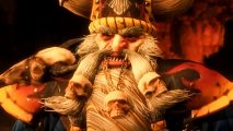 Total War Warhammer 3 patch 4.1.0 brings projectiles 2.0 - Zhatan the Black, a dwarf with a large beard in the Creative Assembly strategy game.