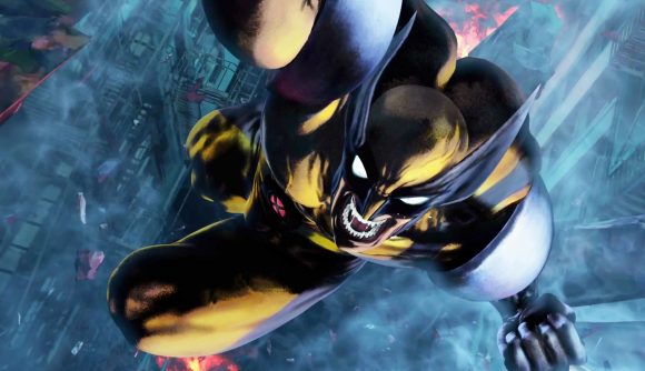 Ultimate Marvel vs Capcom 3 with Wolverine leaping at the viewer.