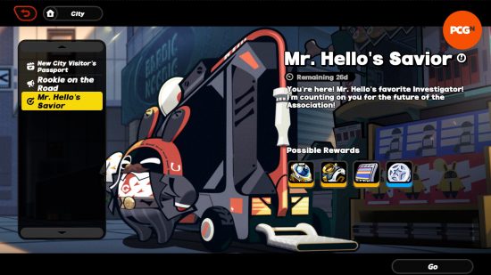 Mr. Hello's Savior, a Zenless Zone Zero event featuring the eponymous Bangboo.
