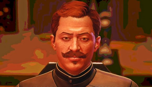 Spaced Out Humble Bundle: A man with short ginger hair and a thick mustache stares on ahead