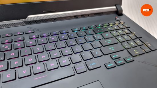 The keyboard of the Asus ROG Strix Scar 17 (2023)