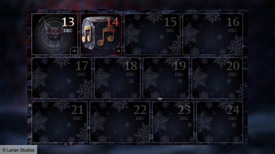 A Baldur's Gate 3 advent calendar. 
