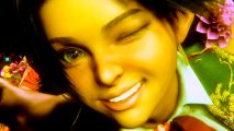 Street Fighter 6 - LIly Hawk winks to camera with a beaming smile.