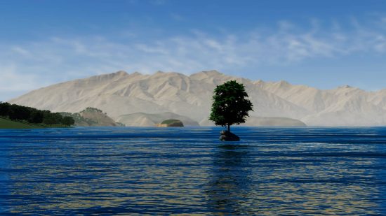 A lake in Wanaka New Zealand, one of the best Cities Skylines 2 mods maps.