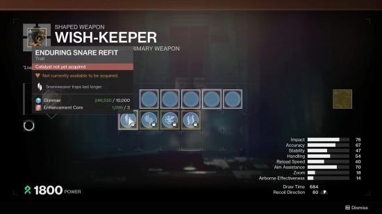 Destiny 2 starcrossed wish keeper exotic mission: Wish Keeper crafting catalyst