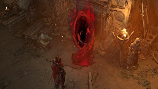 Diablo 4 Abattoir of Zir rewards: A player approaches the portal to the Diablo 4 Abattoir of Zir pinnacle dungeon.