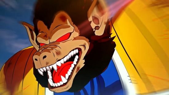 Dragon Ball Sparking Zero release date: Vegeta transforms into the Great Ape during a showdown against Goku.